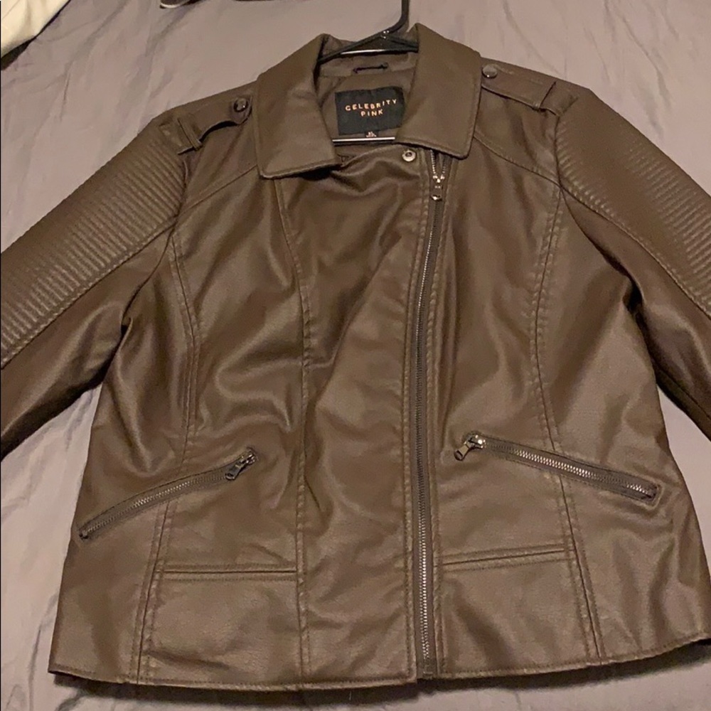 Celebrity Pink Faux Leather jacket